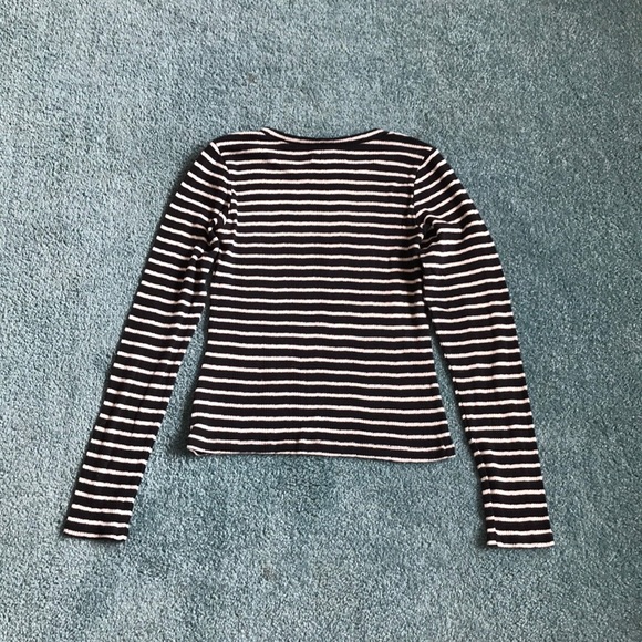 American Eagle black and white striped long sleeve - Picture 3 of 3